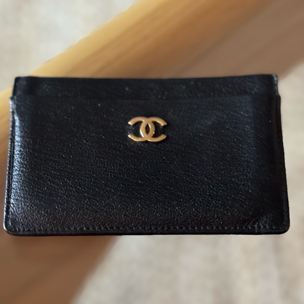 Authentic vintage Chanel credit card holder with four compartments